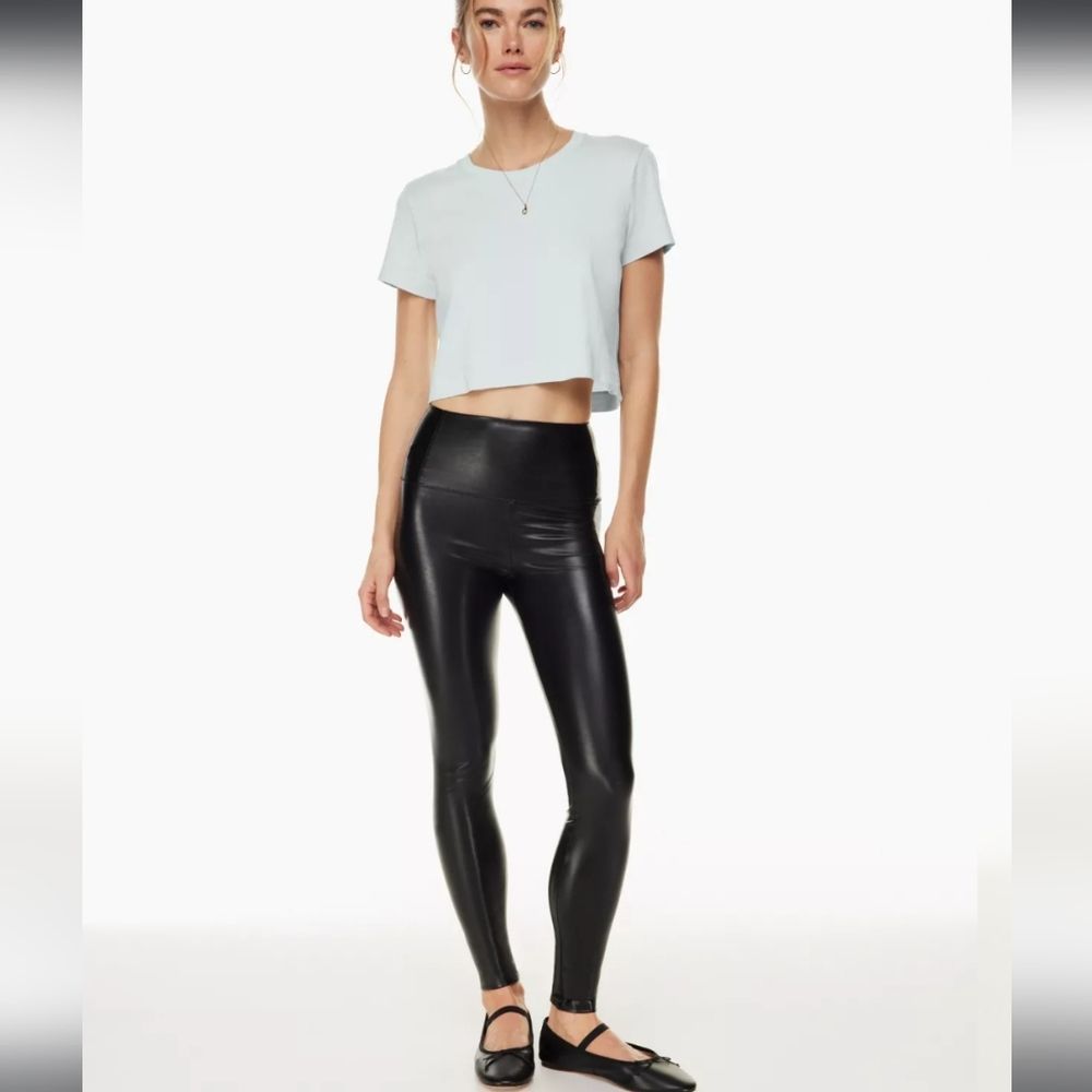 WILFRED FREE Daria Pant High-waisted Vegan Leather Black leggings Size L